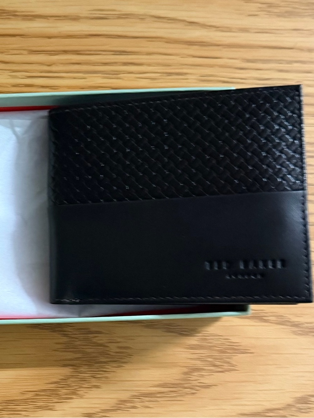 Ted Baker London Black Textured Leather Card & Key Holder